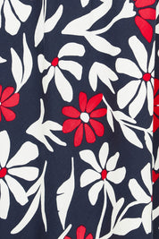 Product shot of the Indie Floral Lyocell Linen Skirt in colour Indieprint, detail