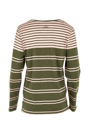 Product shot of the Lexa Stripe Long Sleeve Cotton Tee in colour Cloverpink, from the back