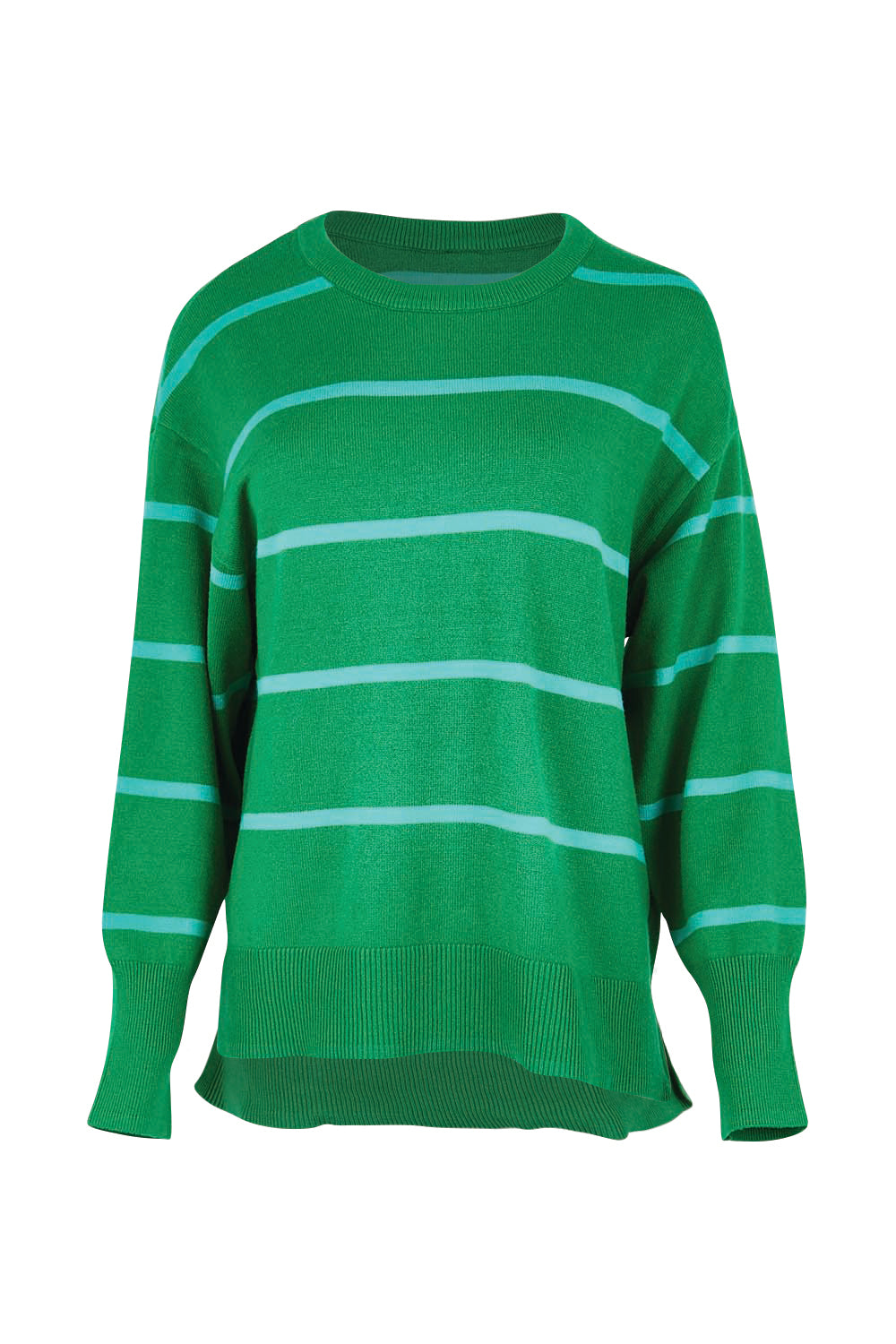 Product shot of the Charli Stripe Knit – Virdisgree in colour Virdisgree, from the front