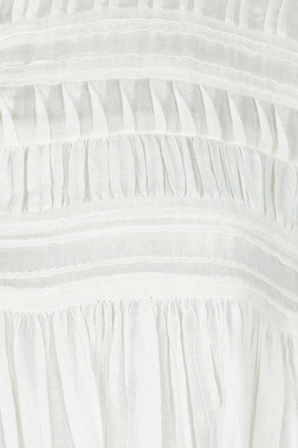 Product shot of the Montana Cotton Blouse in colour Marshmello (White), detail