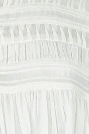 Product shot of the Montana Cotton Blouse in colour Marshmello (White), detail