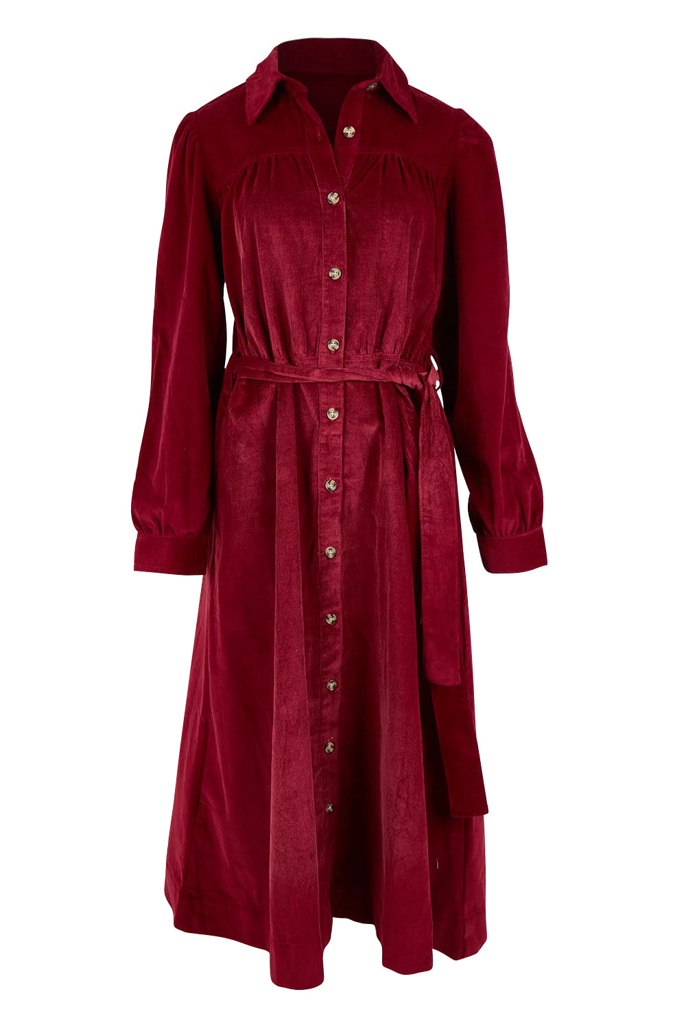 Serena Cord Dress – Maroon
