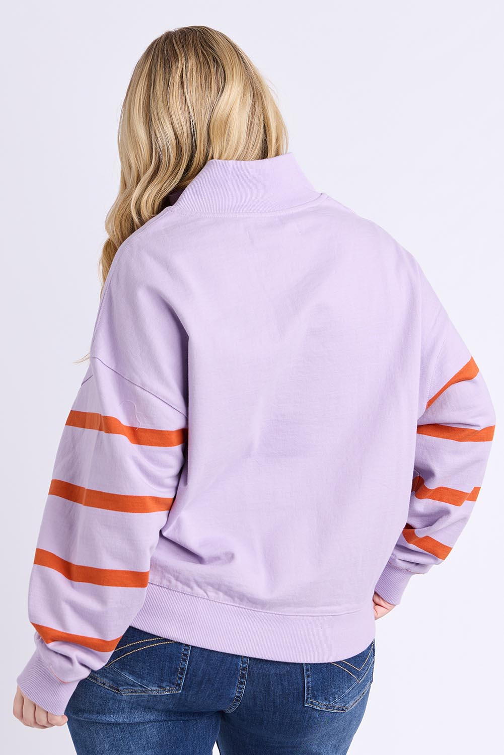 Lane Zip Cotton Blend Crew – Lilac