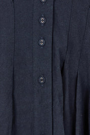 Product shot of the Scarlett Cotton Blend Midi Dress in colour Navystripe (Blue), detail