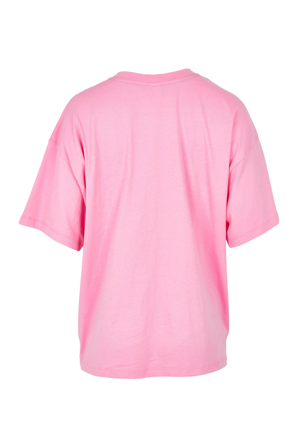 Product shot of the Camelia Cotton Tee in colour Chateauros (Pink), from the back