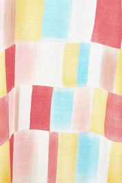 Product shot of the Cinque Linen Blend Dress in colour Cinquet, detail