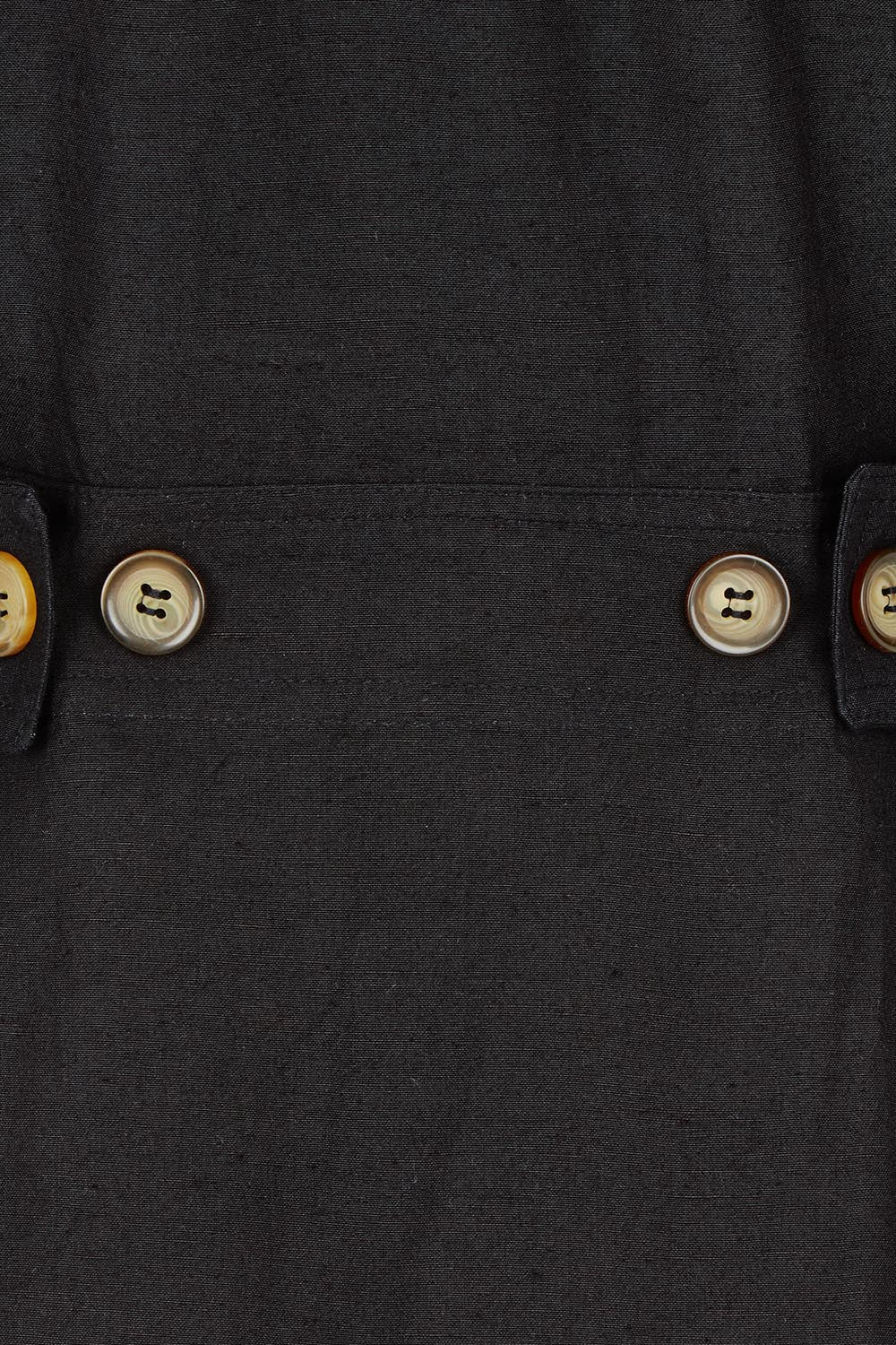 Product shot of the Hillary Linen Blend Dress in colour Black (Black), detail