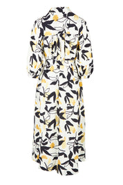 Product shot of the Limone Lyocell Linen Dress in colour Limone, from the back