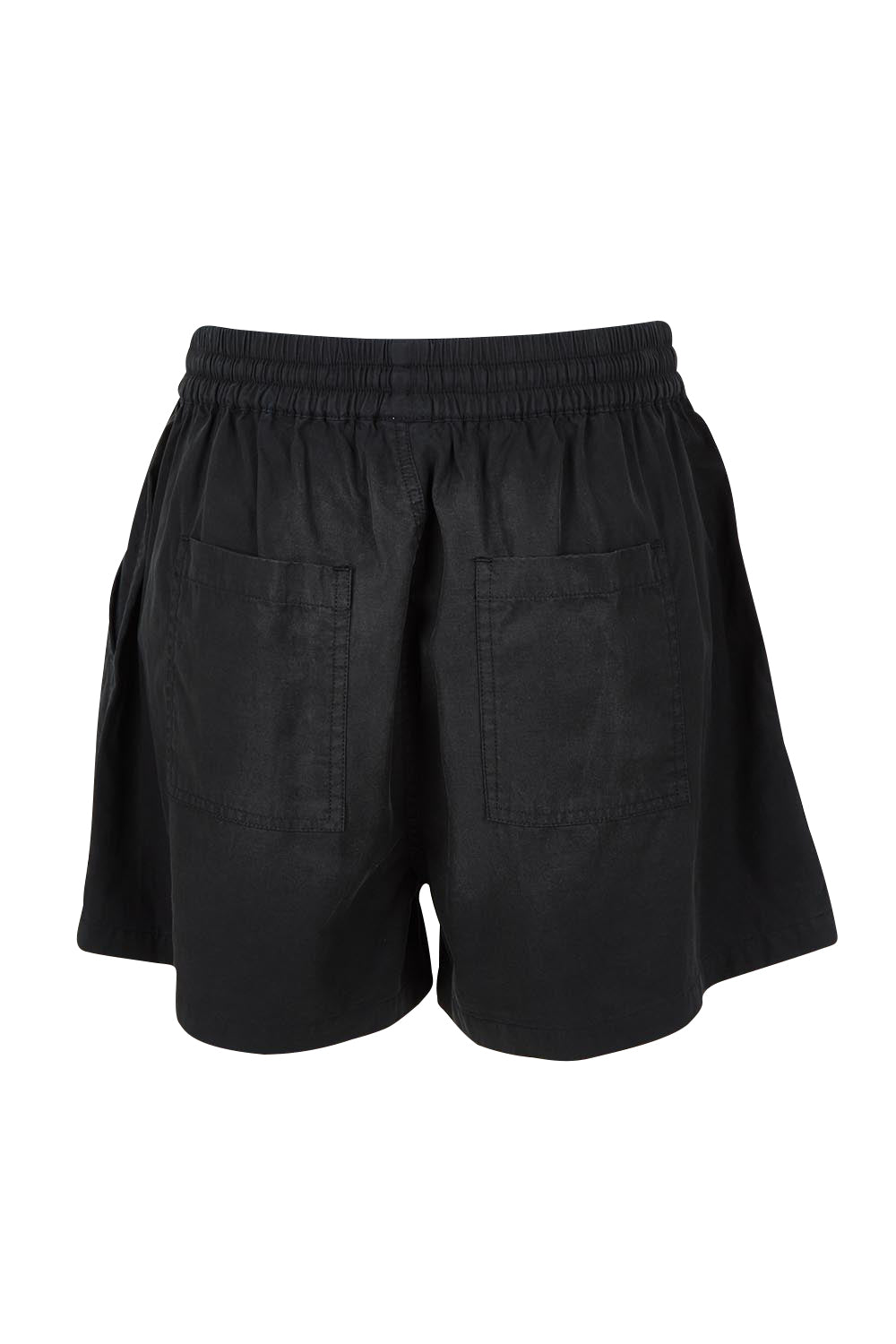 Product shot of the Lucinda Lyocell Cotton Short in colour Black (Black), from the back