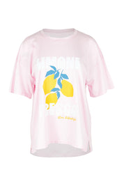 Product shot of the Limone Fresco Cotton Tee in colour Lightpink (Pink), from the front