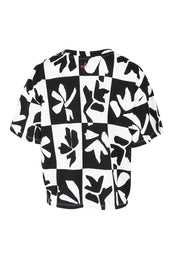 Product shot of the Splice Cotton Tee in colour Blackwhite, from the back