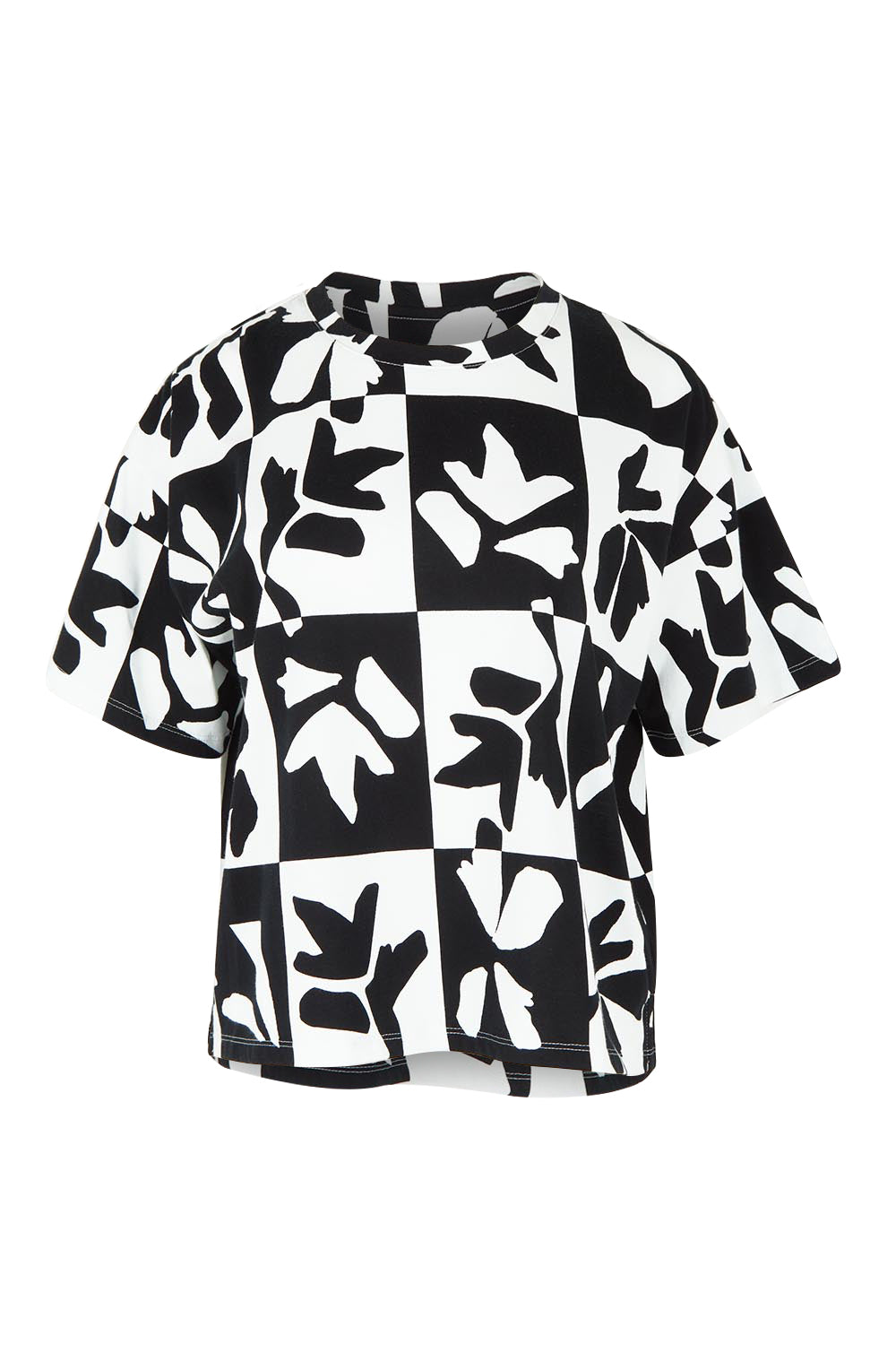 Product shot of the Splice Cotton Tee in colour Blackwhite, from the front