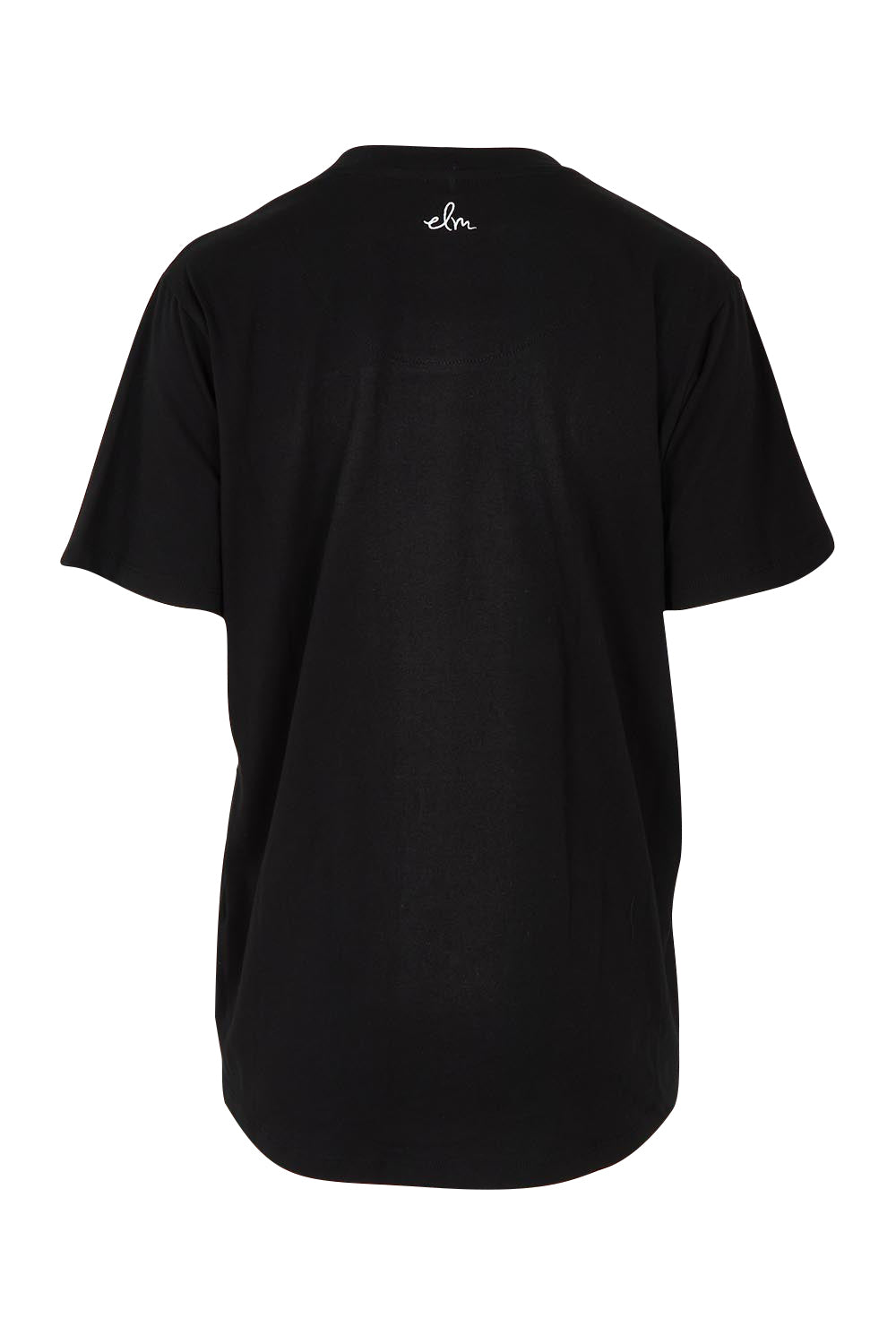 Product shot of the Casa Cotton Tee in colour Black (Black), from the back