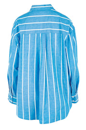 Mia Striped Cotton Shirt – Royalblue