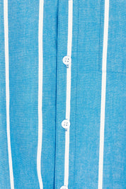 Mia Striped Cotton Shirt – Royalblue