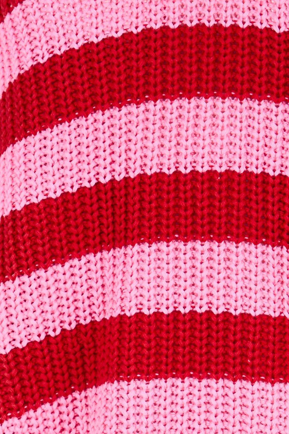Stripe Cotton Hooded Knit – Cranberry