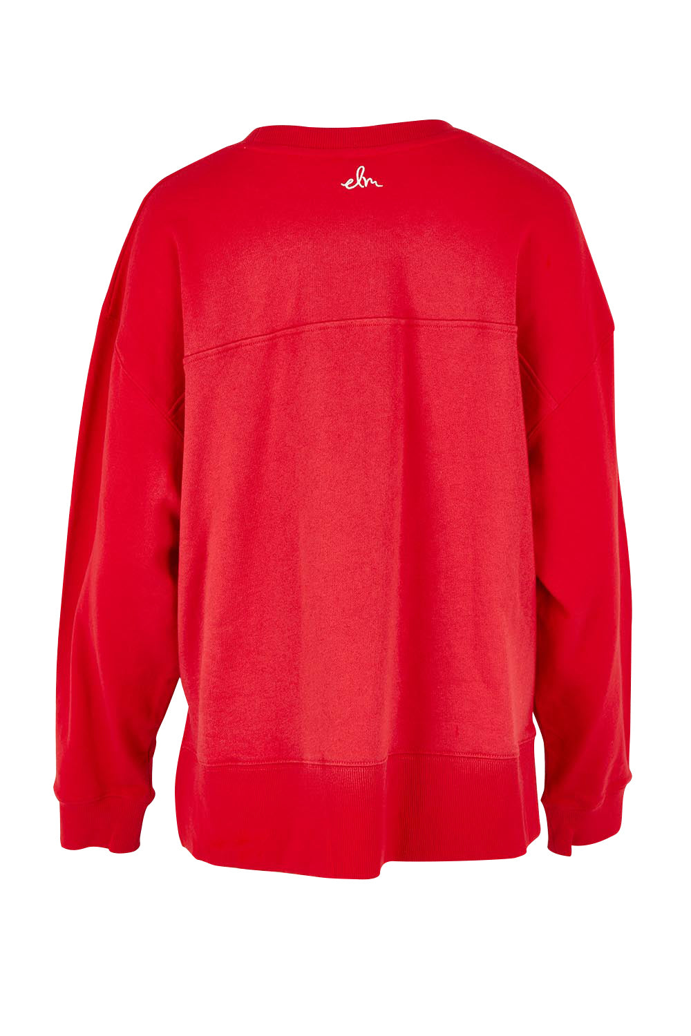 Product shot of the Amelie Crew in colour Cranberry (Red), from the back