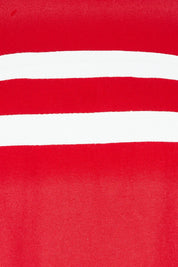 Product shot of the Amelie Crew in colour Cranberry (Red), detail