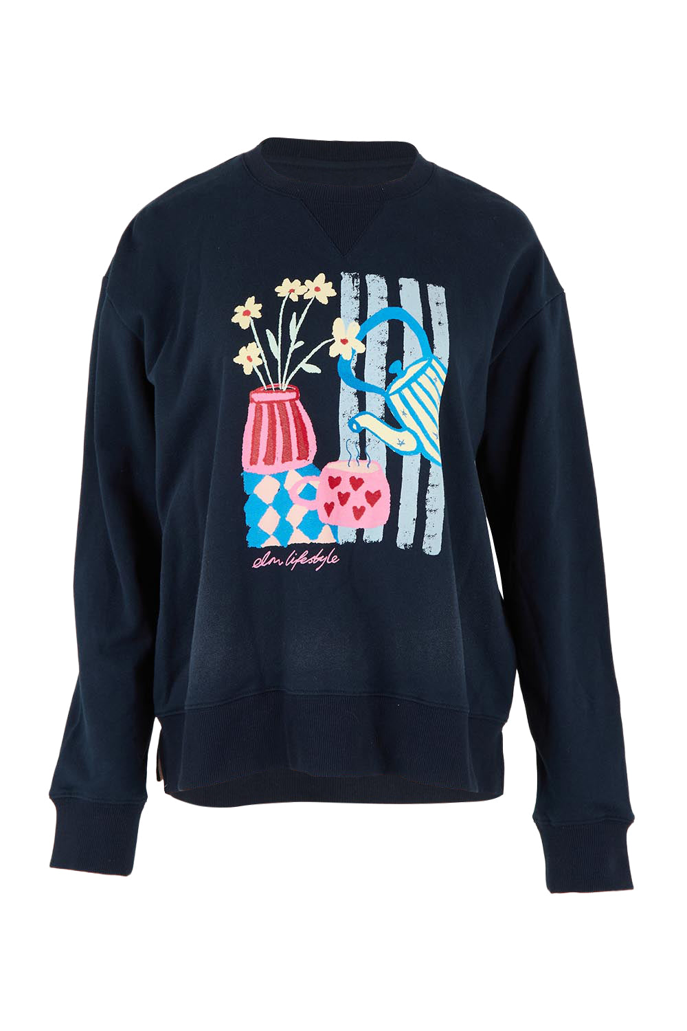 Fill Your Cup Cotton Crew – Navy