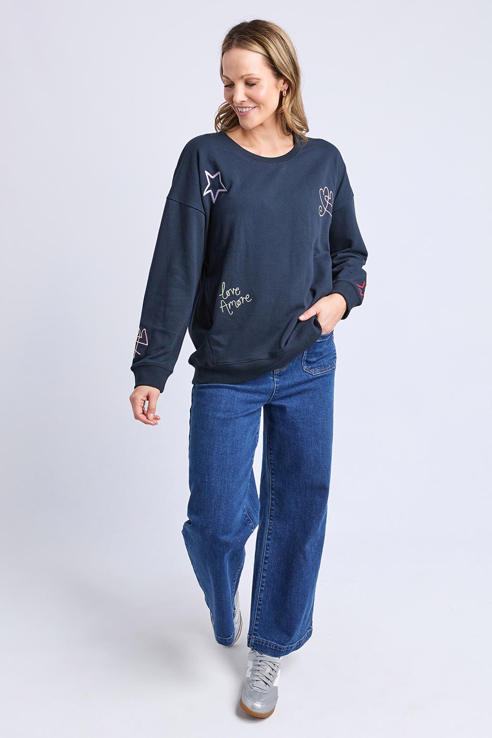 Noor Cotton Crew – Navy