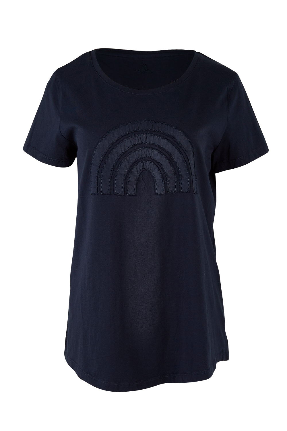 Product shot of the Crescent SS Tee in colour Navy (Green), from the front