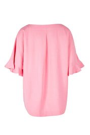 Product shot of the Miranda Top in colour Bubblep (Pink), from the back