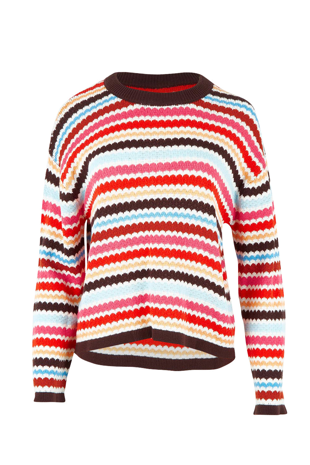 Product shot of the Retro Reef Long Sleeve Knit – Multi in colour Multi, from the front