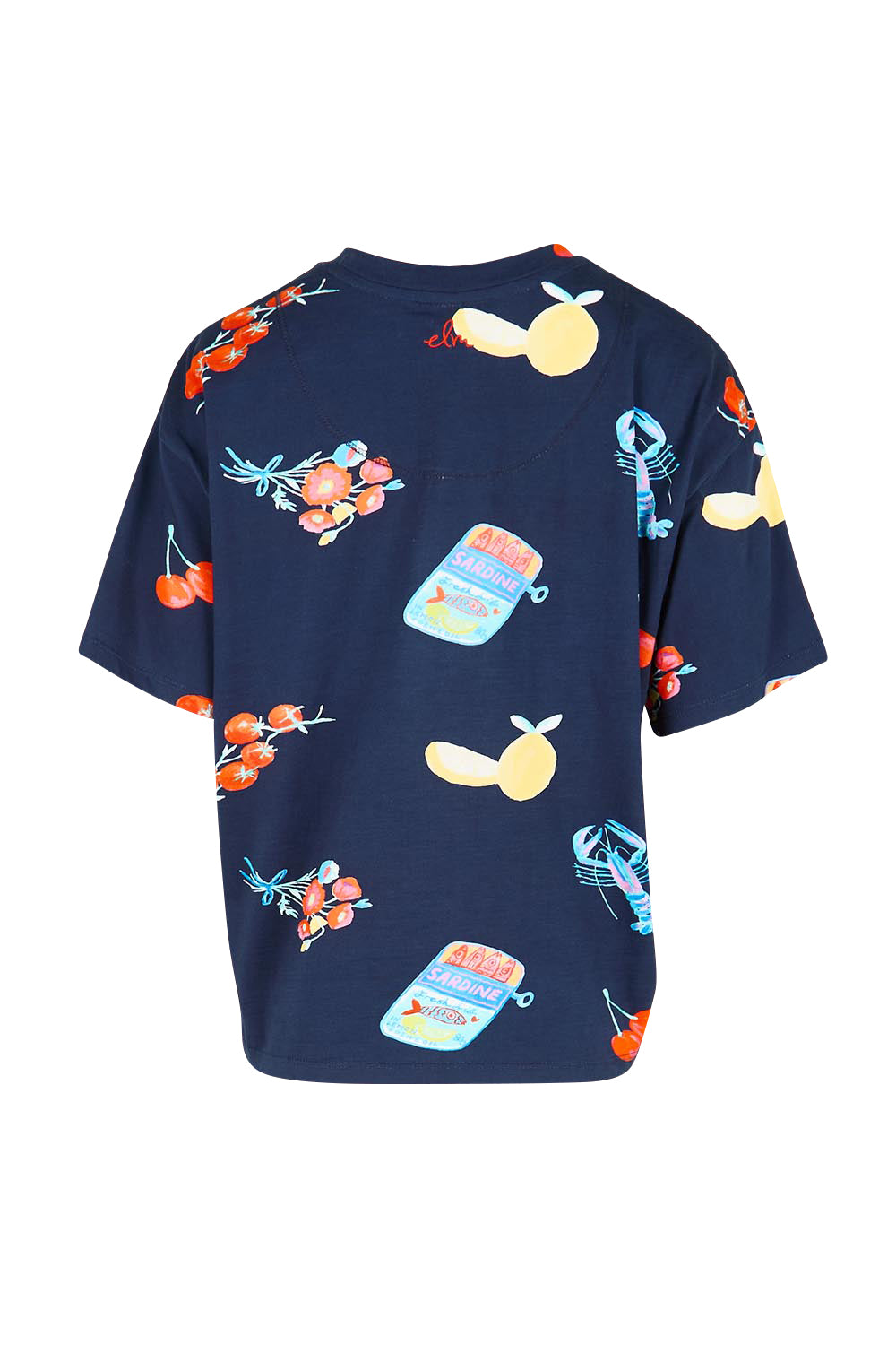 Product shot of the Market Tee – Navy in colour Navy, from the back