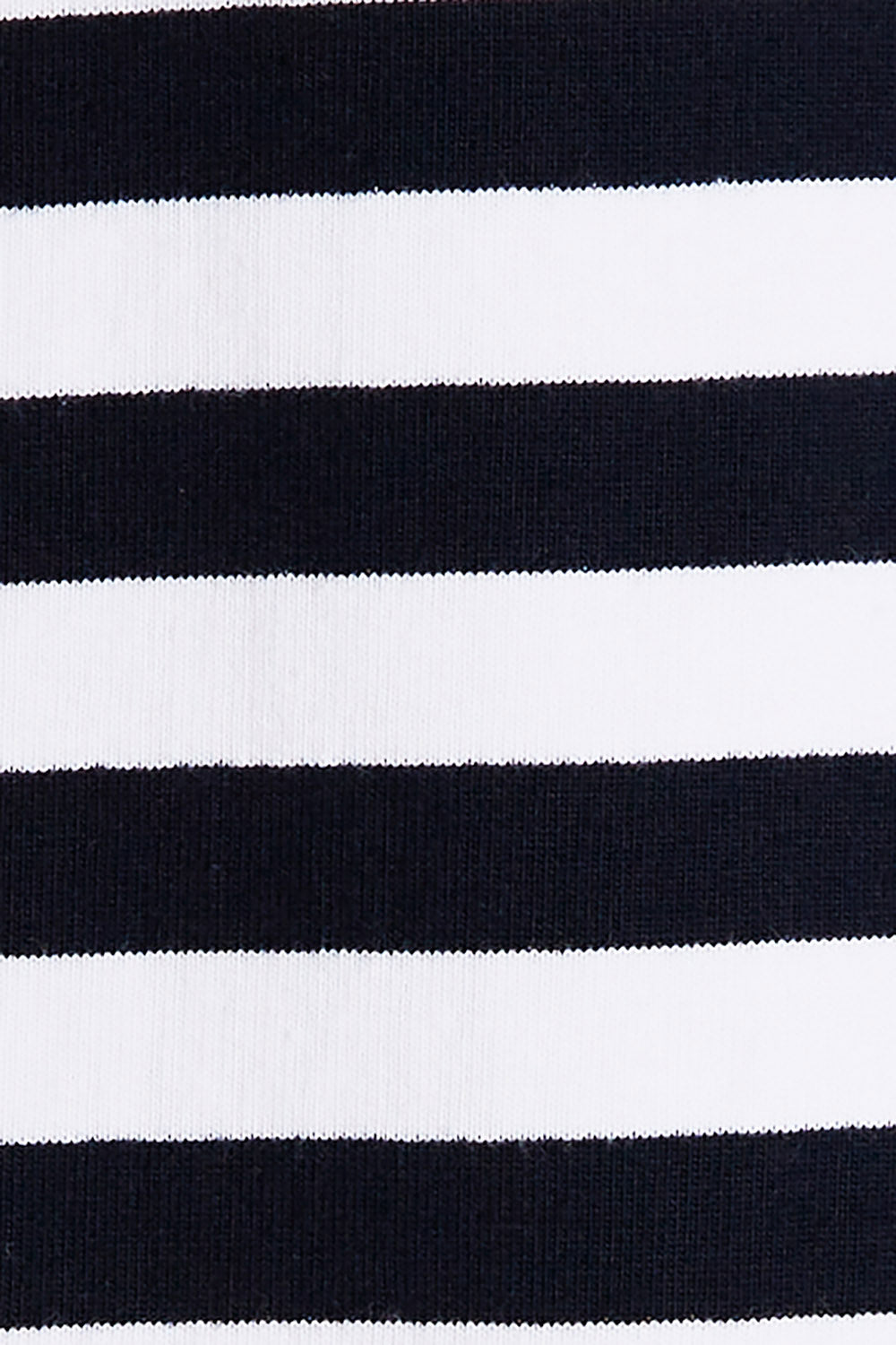 Product shot of the Kayla Crew in colour Navystri (Blue), detail