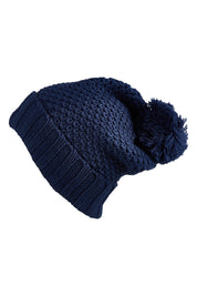 Product shot of the Berry Beanie in colour Navy (Blue), from the front