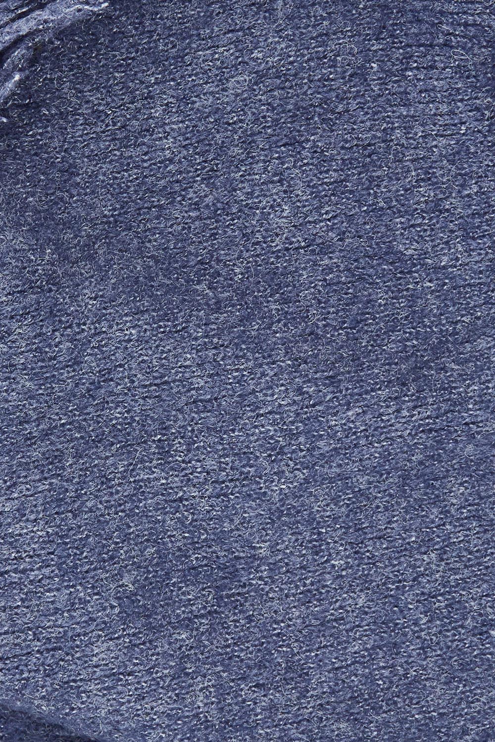 Product shot of the Fringed Triangle Scarf in colour Navy (Blue), detail