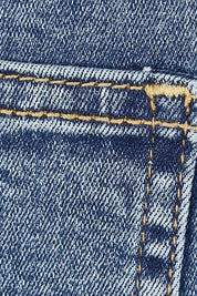 Product shot of the Chloe Denim Skirt in colour Midblue (Blue), detail