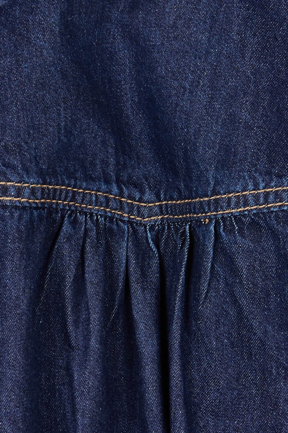 Product shot of the Everleigh Denim Dress in colour Drkwash (Blue), detail