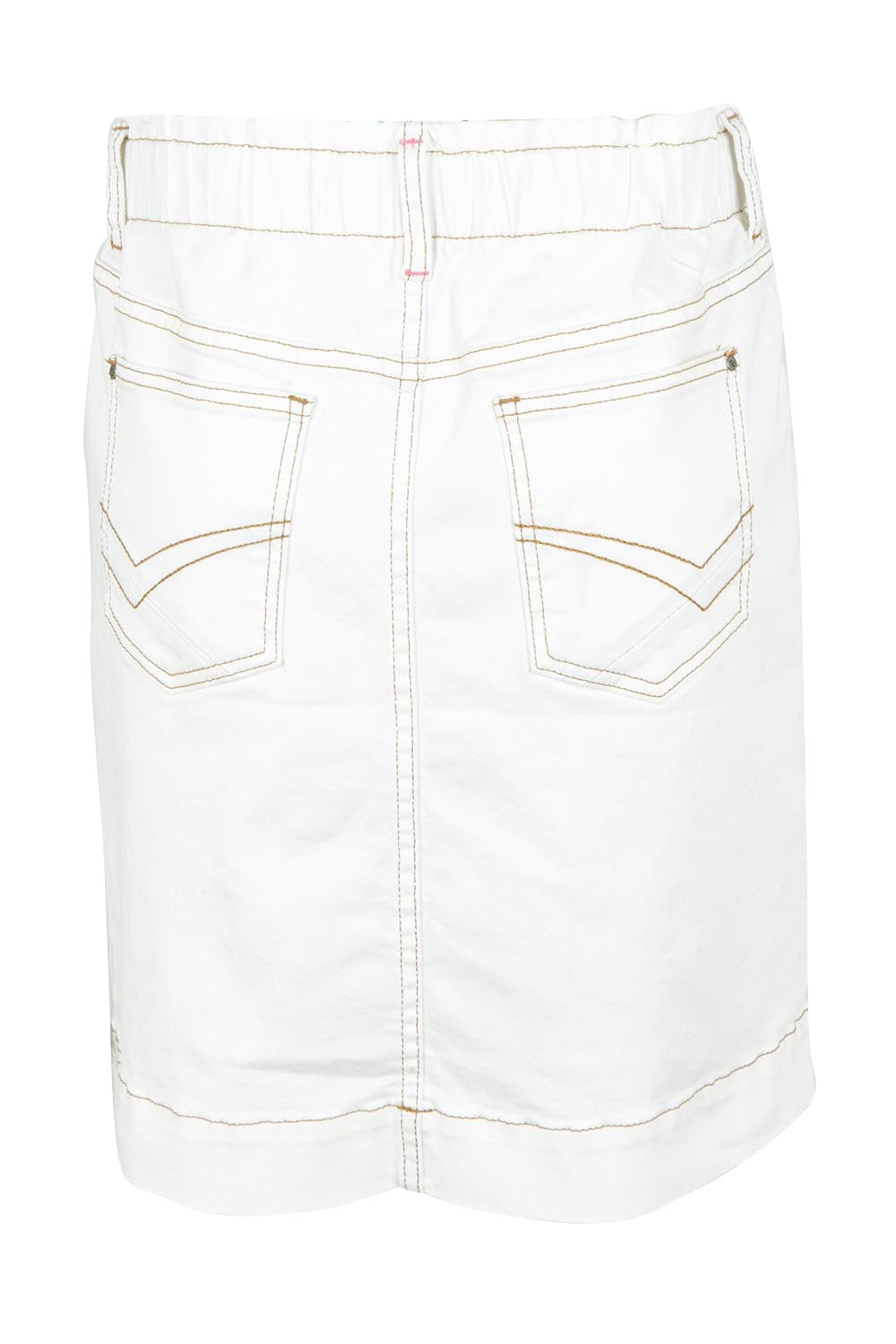 Product shot of the Atlas Denim Skirt in colour Vintwhite (White), from the back