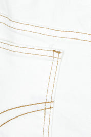 Product shot of the Atlas Denim Skirt in colour Vintwhite (White), detail