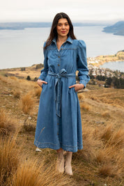 Preloved Lucinda Denim Shirt Dress - Denim