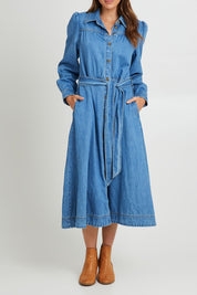 Preloved Lucinda Denim Shirt Dress - Denim
