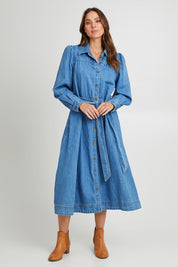 Preloved Lucinda Denim Shirt Dress - Denim