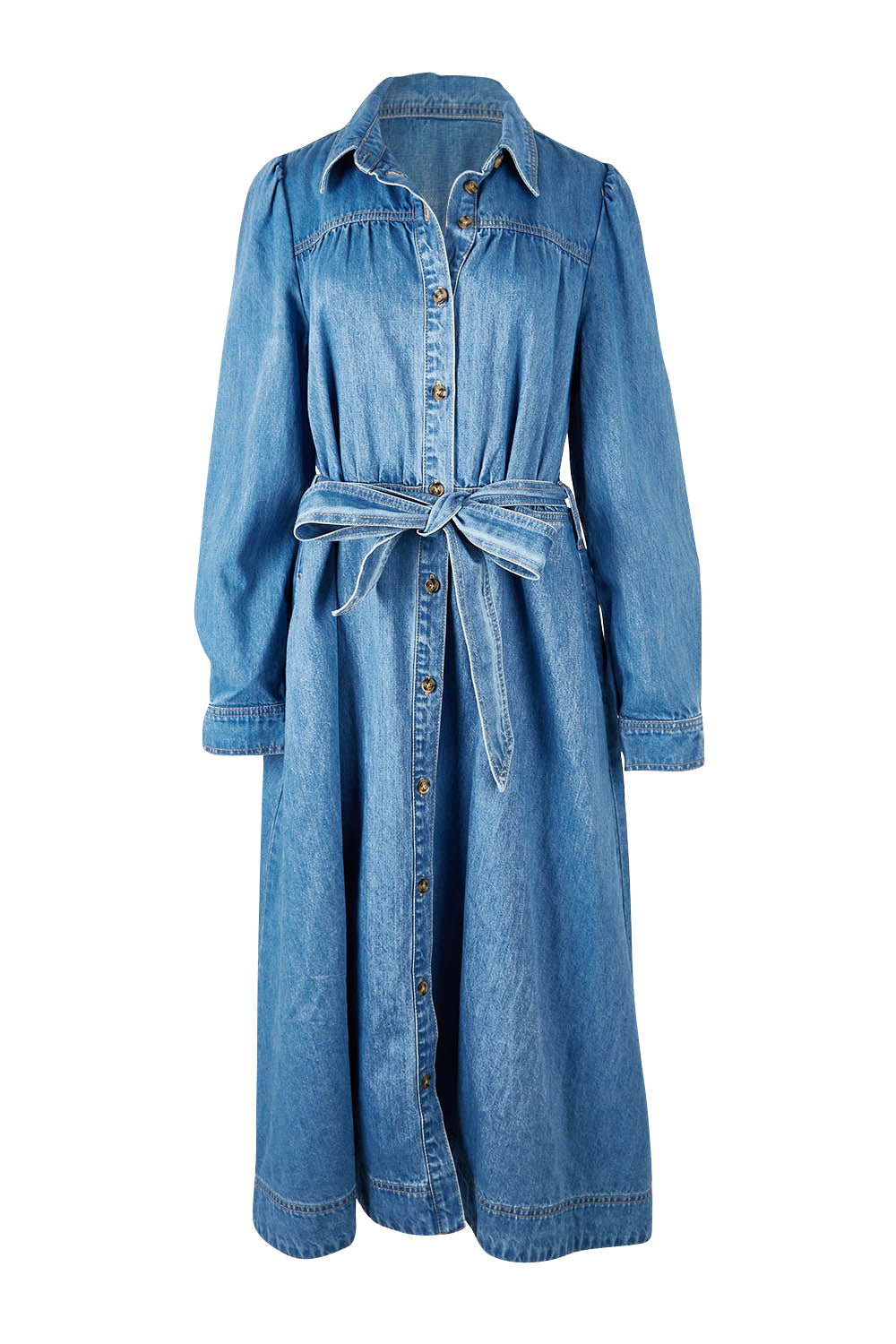 Preloved Lucinda Denim Shirt Dress - Denim