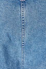 Product shot of the Florence Button Through Skirt in colour Midblue (Blue), detail