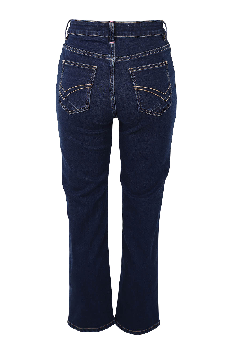Product shot of the Ada Straight Leg Jean in colour Darkblue (Blue), from the back