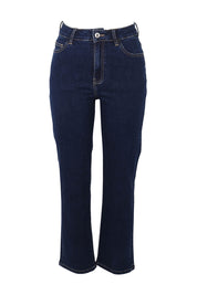 Product shot of the Ada Straight Leg Jean in colour Darkblue (Blue), from the front