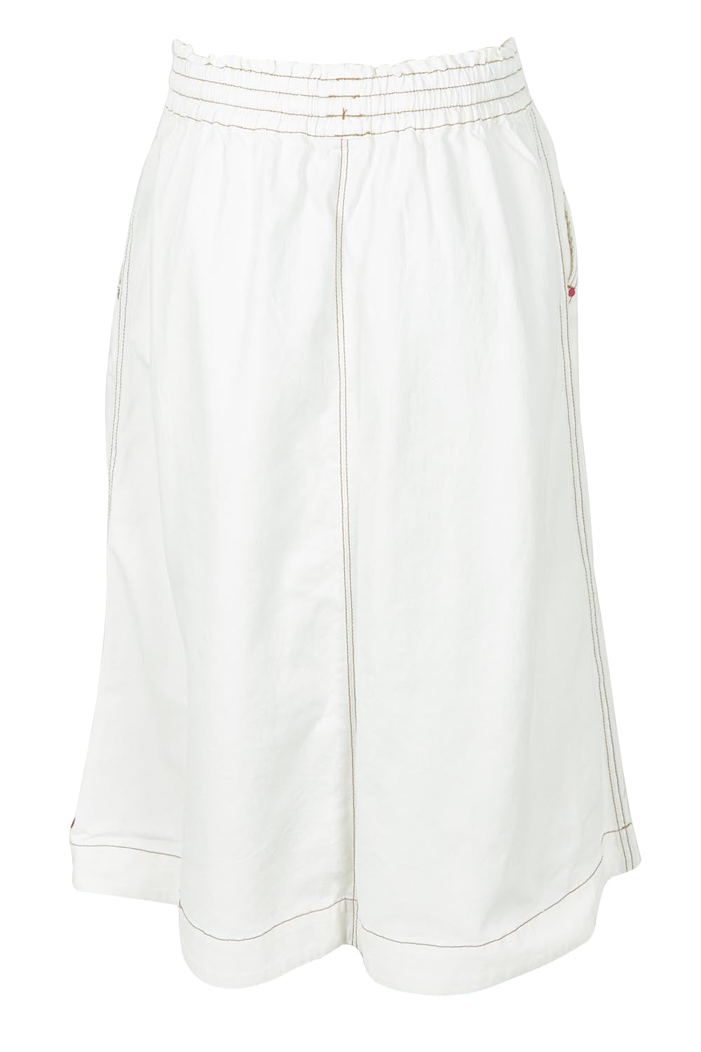Product shot of the Fundamental Greta Denim Skirt in colour Vintgwhite (White), from the back