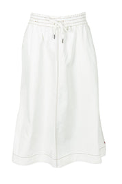 Product shot of the Fundamental Greta Denim Skirt in colour Vintgwhite (White), from the front