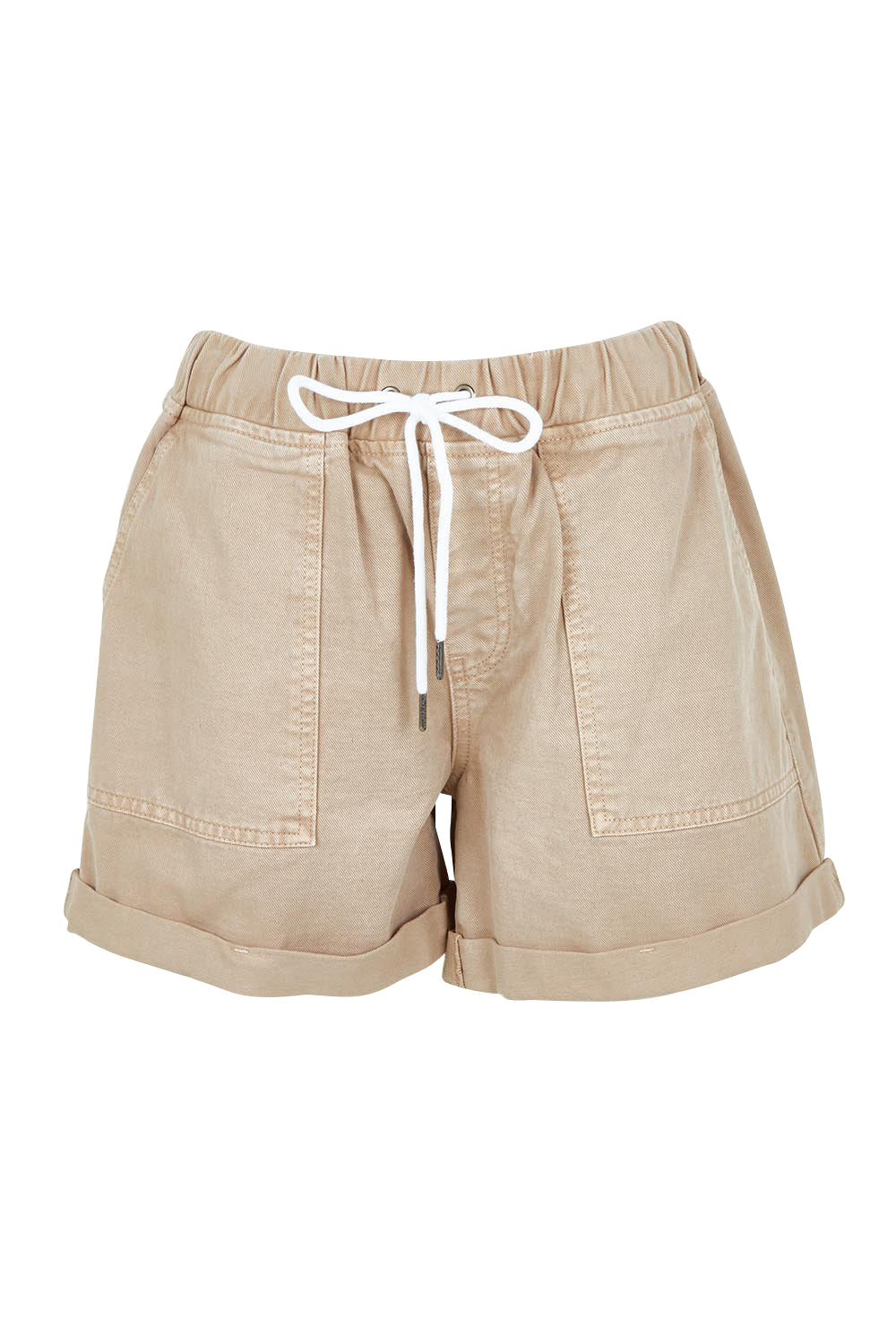 Product shot of the Emma Relaxed Cotton Short in colour Latte, from the front