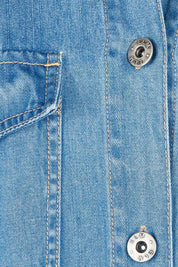 Product shot of the Cora Denim Lyocell Blend Dress in colour Misblue (Blue), detail