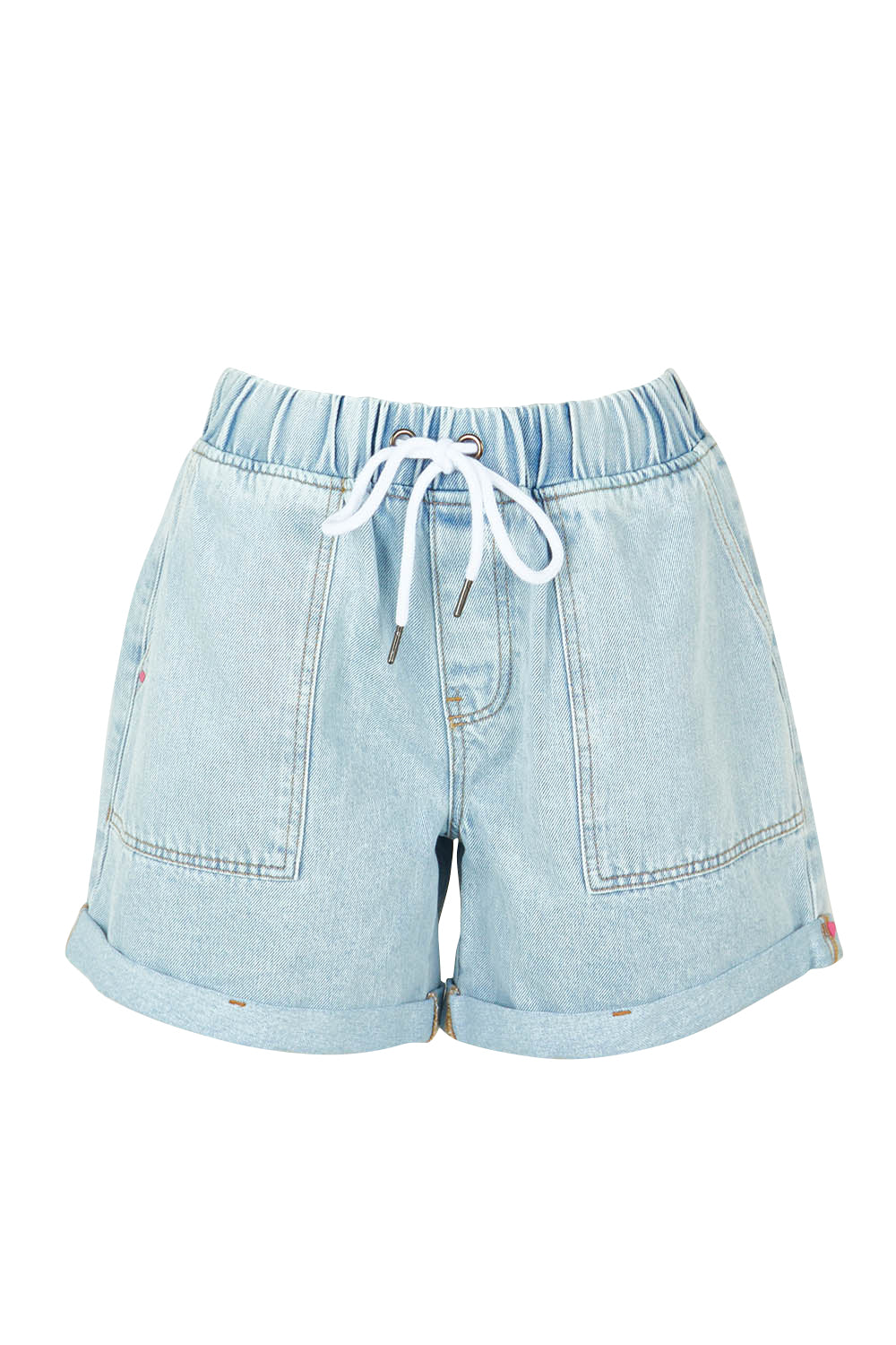 Product shot of the Fundamental Emma Relaxed Short in colour Lghtblue (Blue), from the front