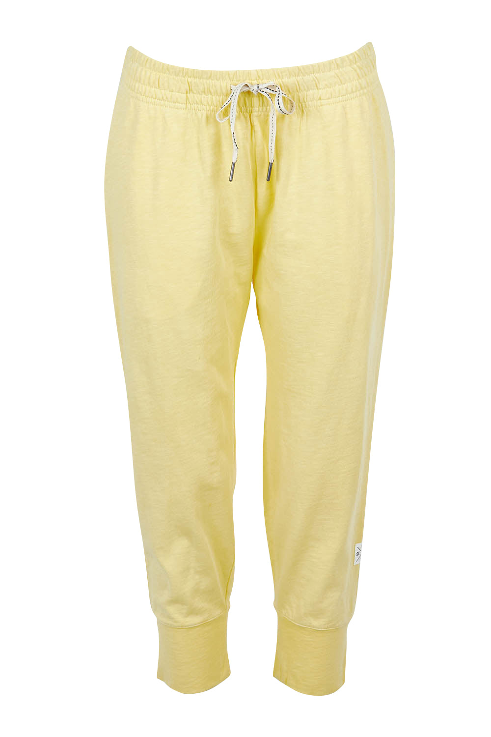 Product shot of the Fundamental Brunch Cotton Pant in colour Banana, from the front