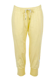 Product shot of the Fundamental Brunch Cotton Pant in colour Banana, from the front