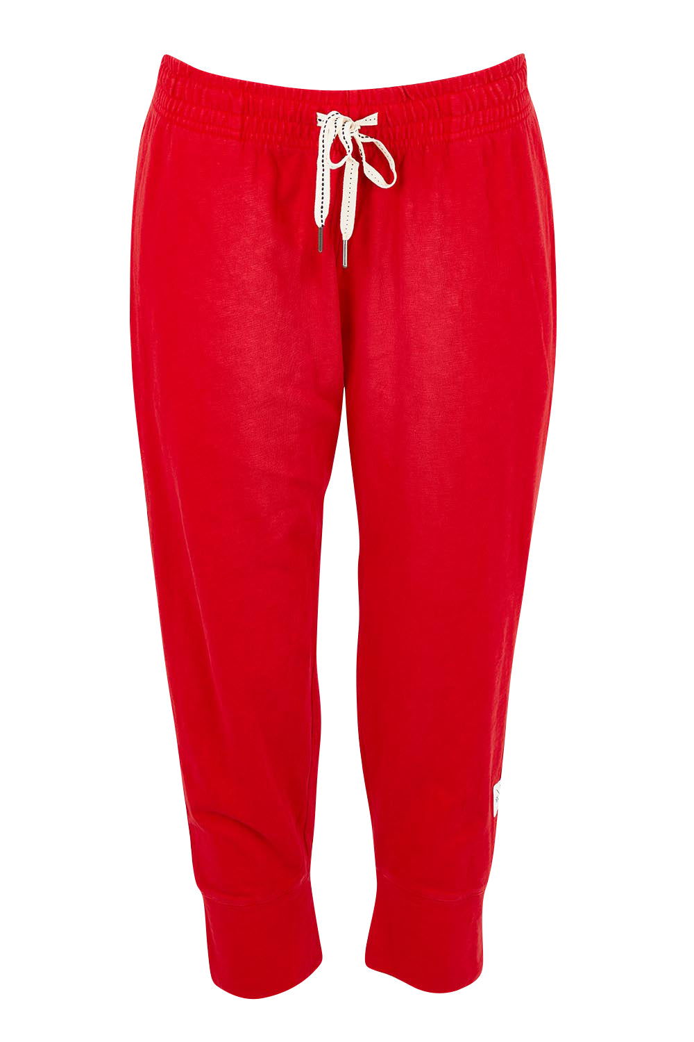 Product shot of the Fundamental Brunch Cotton Pant in colour Cranberry (Red), from the front